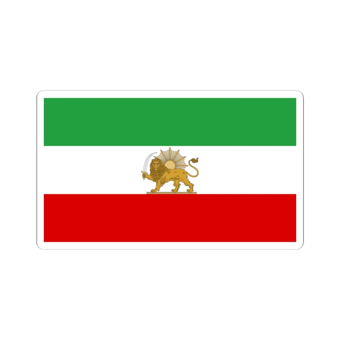 Flag of iran standard (Iran) STICKER Vinyl Kiss-Cut Decal 6 Inch White - The Sticker Space