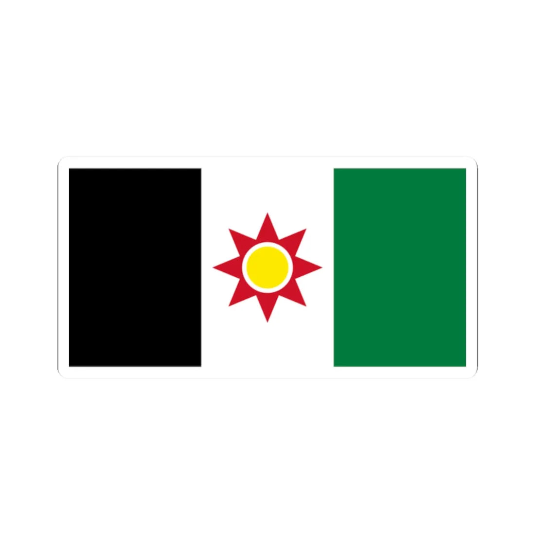 Flag of Iraq 1959-1963 (Iraq) STICKER Vinyl Kiss-Cut Decal 2 Inch White - The Sticker Space