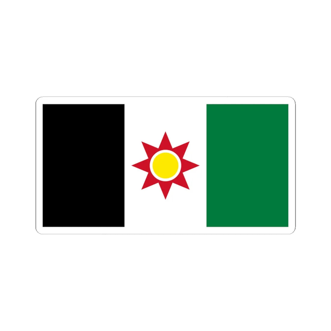 Flag of Iraq 1959-1963 (Iraq) STICKER Vinyl Kiss-Cut Decal 4 Inch White - The Sticker Space