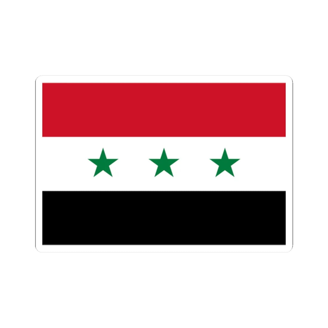 Flag of Iraq 1963-1991 (Iraq) STICKER Vinyl Kiss-Cut Decal 2 Inch White - The Sticker Space