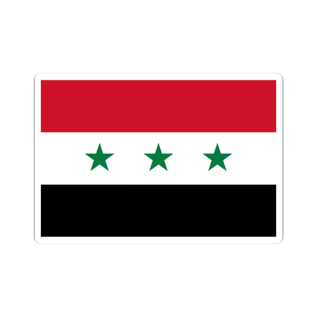 Flag of Iraq 1963-1991 (Iraq) STICKER Vinyl Kiss-Cut Decal 3 Inch White - The Sticker Space