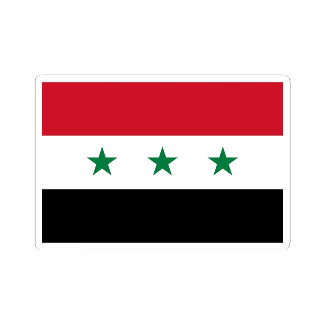 Flag of Iraq 1963-1991 (Iraq) STICKER Vinyl Kiss-Cut Decal 4 Inch White - The Sticker Space