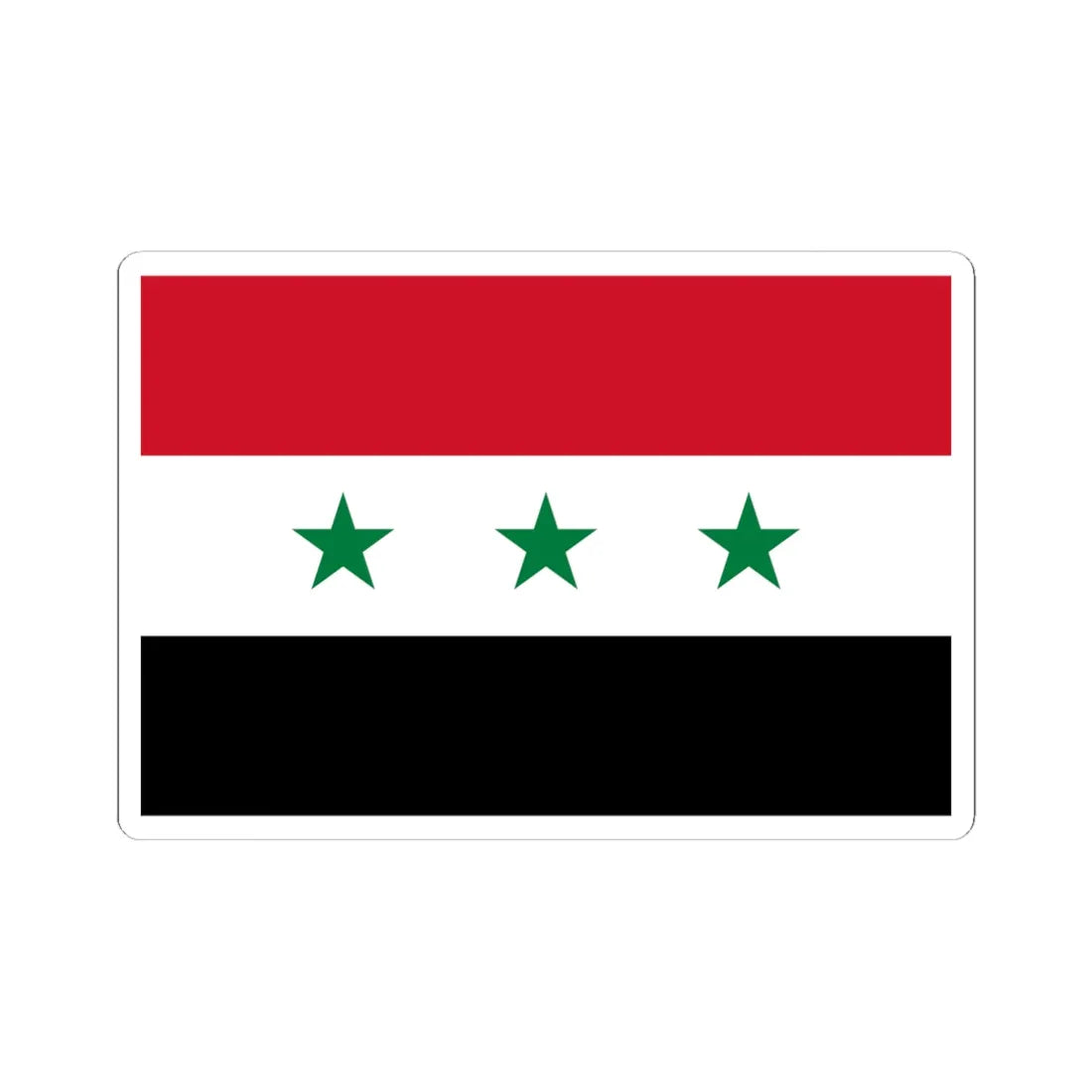Flag of Iraq 1963-1991 (Iraq) STICKER Vinyl Kiss-Cut Decal 6 Inch White - The Sticker Space