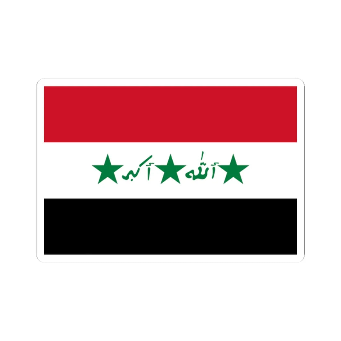 Flag of Iraq 1991-2004 (Iraq) STICKER Vinyl Kiss-Cut Decal 2 Inch White - The Sticker Space