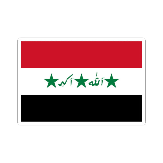 Flag of Iraq 1991-2004 (Iraq) STICKER Vinyl Kiss-Cut Decal 2 Inch White - The Sticker Space