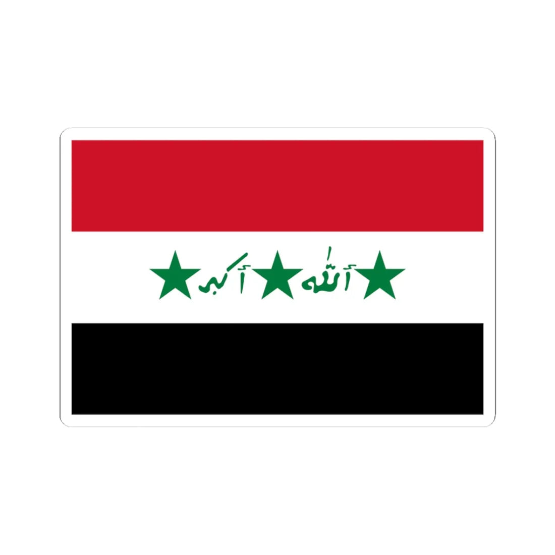 Flag of Iraq 1991-2004 (Iraq) STICKER Vinyl Kiss-Cut Decal 3 Inch White - The Sticker Space
