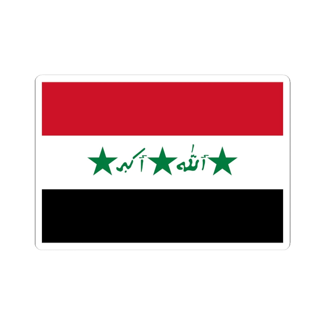 Flag of Iraq 1991-2004 (Iraq) STICKER Vinyl Kiss-Cut Decal 4 Inch White - The Sticker Space