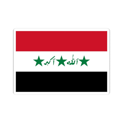 Flag of Iraq 1991-2004 (Iraq) STICKER Vinyl Kiss-Cut Decal 4 Inch White - The Sticker Space
