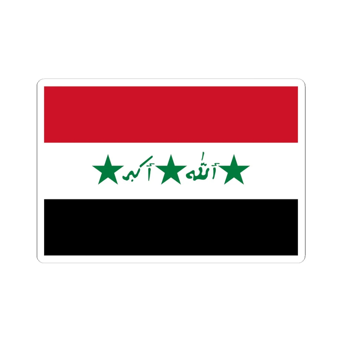 Flag of Iraq 1991-2004 (Iraq) STICKER Vinyl Kiss-Cut Decal 6 Inch White - The Sticker Space