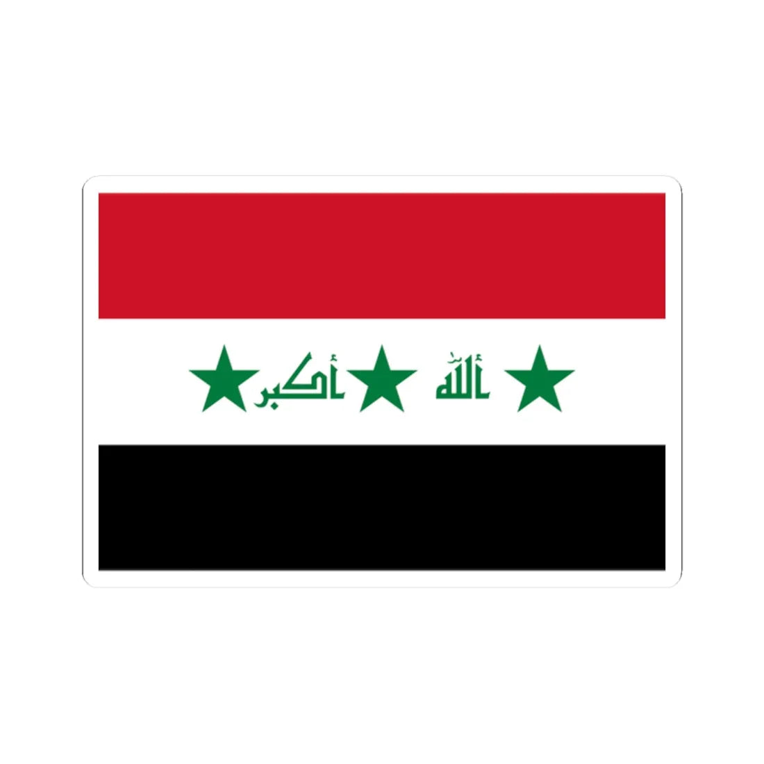 Flag of Iraq 2004-2008 (Iraq) STICKER Vinyl Kiss-Cut Decal 2 Inch White - The Sticker Space