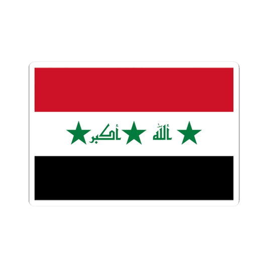 Flag of Iraq 2004-2008 (Iraq) STICKER Vinyl Kiss-Cut Decal 2 Inch White - The Sticker Space