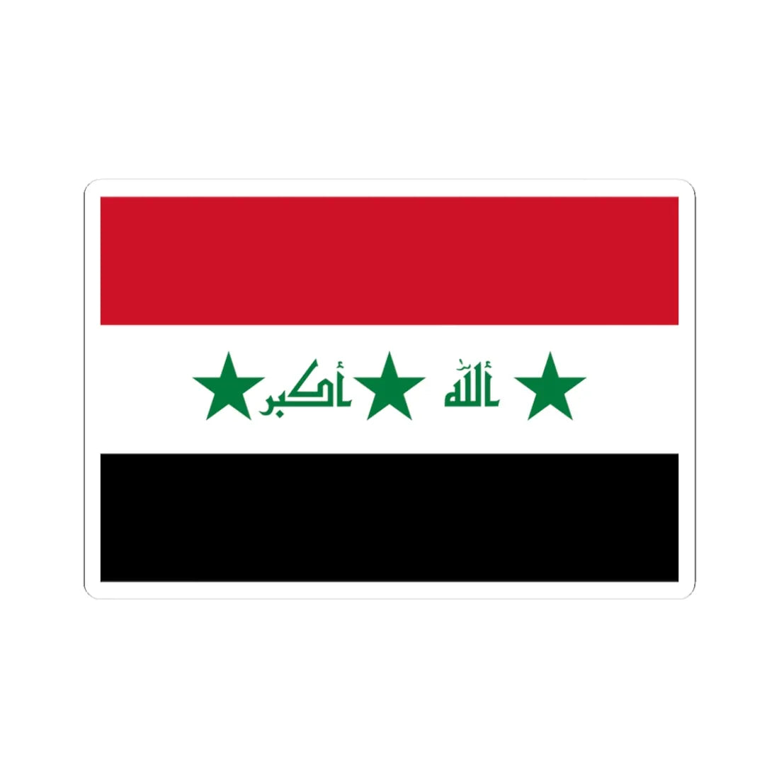 Flag of Iraq 2004-2008 (Iraq) STICKER Vinyl Kiss-Cut Decal 3 Inch White - The Sticker Space