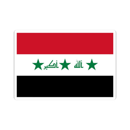 Flag of Iraq 2004-2008 (Iraq) STICKER Vinyl Kiss-Cut Decal 3 Inch White - The Sticker Space