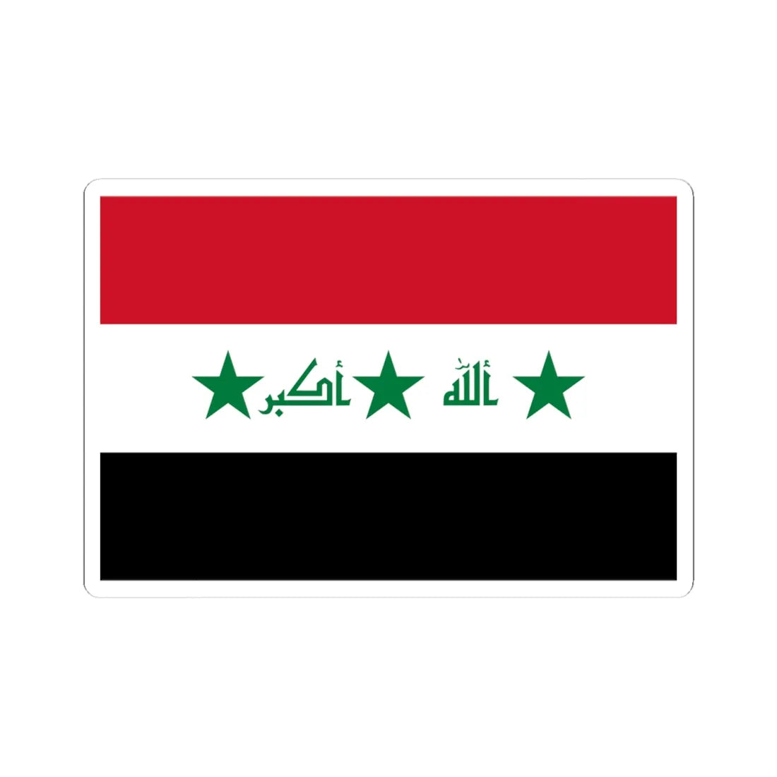 Flag of Iraq 2004-2008 (Iraq) STICKER Vinyl Kiss-Cut Decal 4 Inch White - The Sticker Space