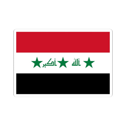 Flag of Iraq 2004-2008 (Iraq) STICKER Vinyl Kiss-Cut Decal 4 Inch White - The Sticker Space