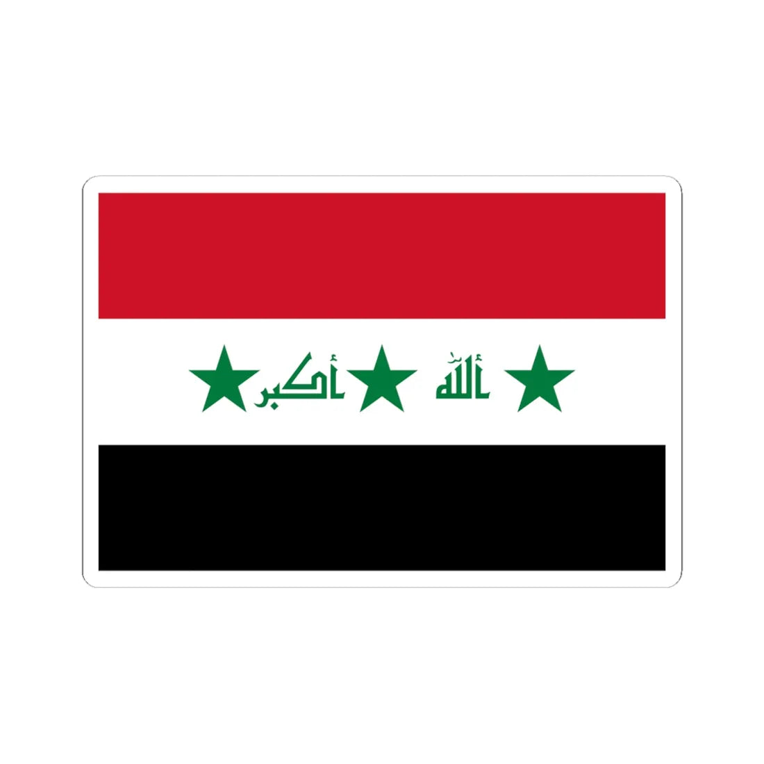 Flag of Iraq 2004-2008 (Iraq) STICKER Vinyl Kiss-Cut Decal 6 Inch White - The Sticker Space