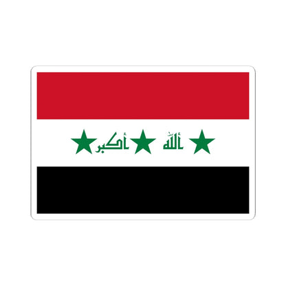 Flag of Iraq 2004-2008 (Iraq) STICKER Vinyl Kiss-Cut Decal 6 Inch White - The Sticker Space