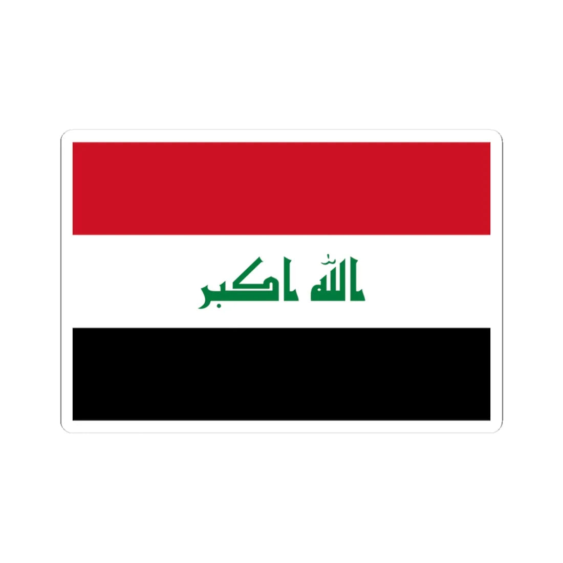 Flag of Iraq (Iraq) STICKER Vinyl Kiss-Cut Decal 3 Inch White - The Sticker Space