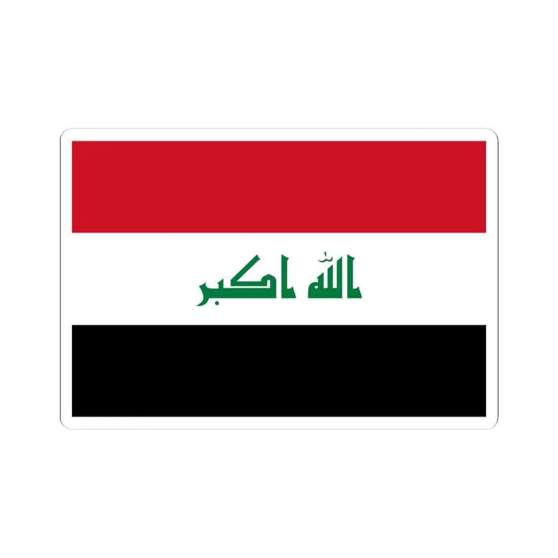 Flag of Iraq (Iraq) STICKER Vinyl Kiss-Cut Decal 4 Inch White - The Sticker Space