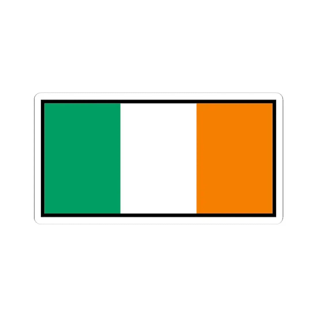 Flag of Ireland bordered (Ireland) STICKER Vinyl Kiss-Cut Decal 3 Inch White - The Sticker Space