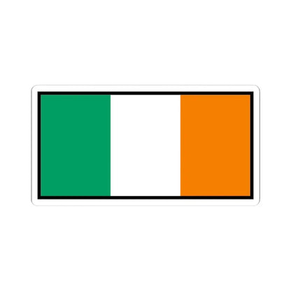 Flag of Ireland bordered (Ireland) STICKER Vinyl Kiss-Cut Decal 3 Inch White - The Sticker Space