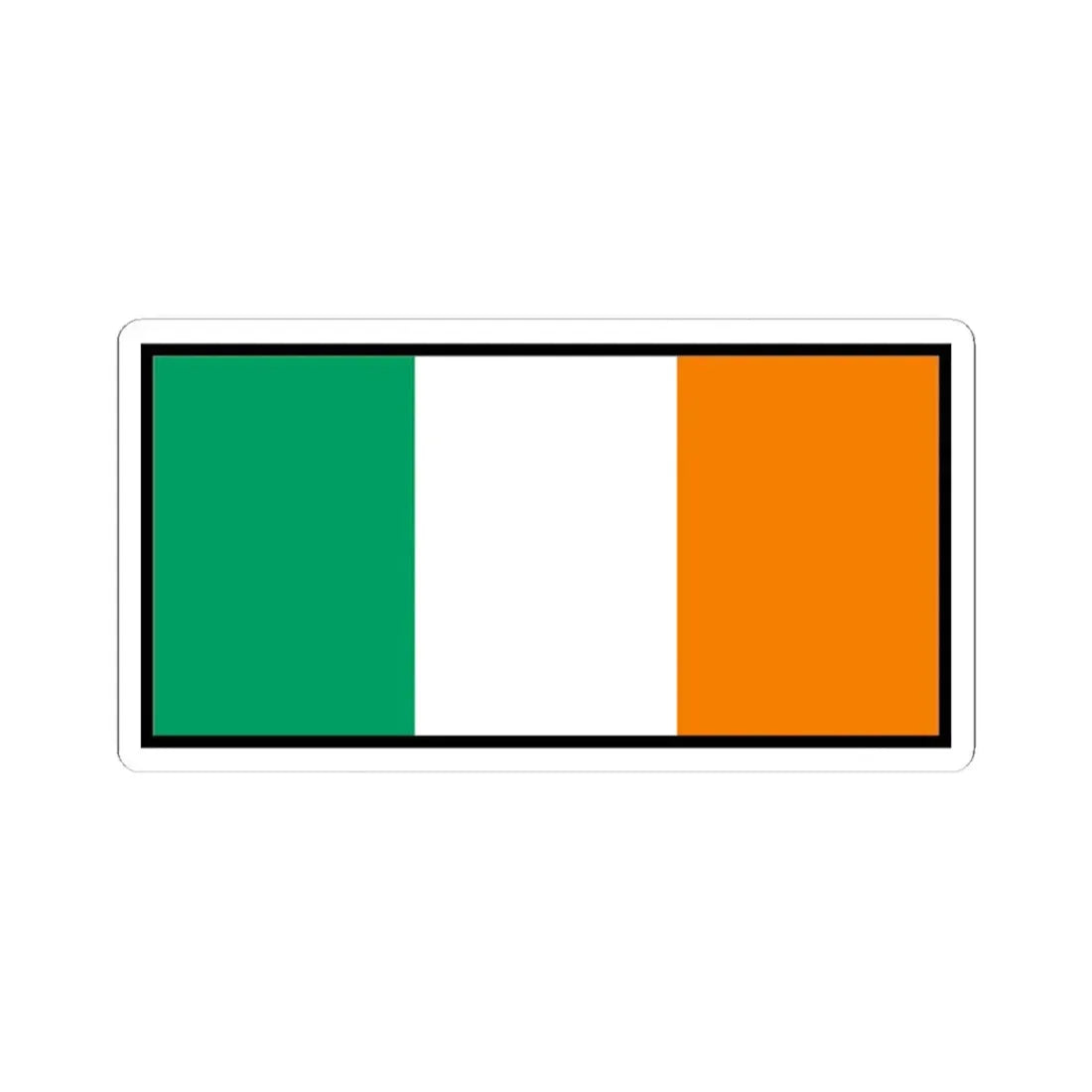 Flag of Ireland bordered (Ireland) STICKER Vinyl Kiss-Cut Decal 4 Inch White - The Sticker Space