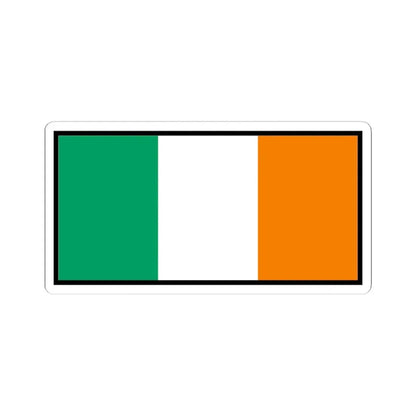 Flag of Ireland bordered (Ireland) STICKER Vinyl Kiss-Cut Decal 4 Inch White - The Sticker Space