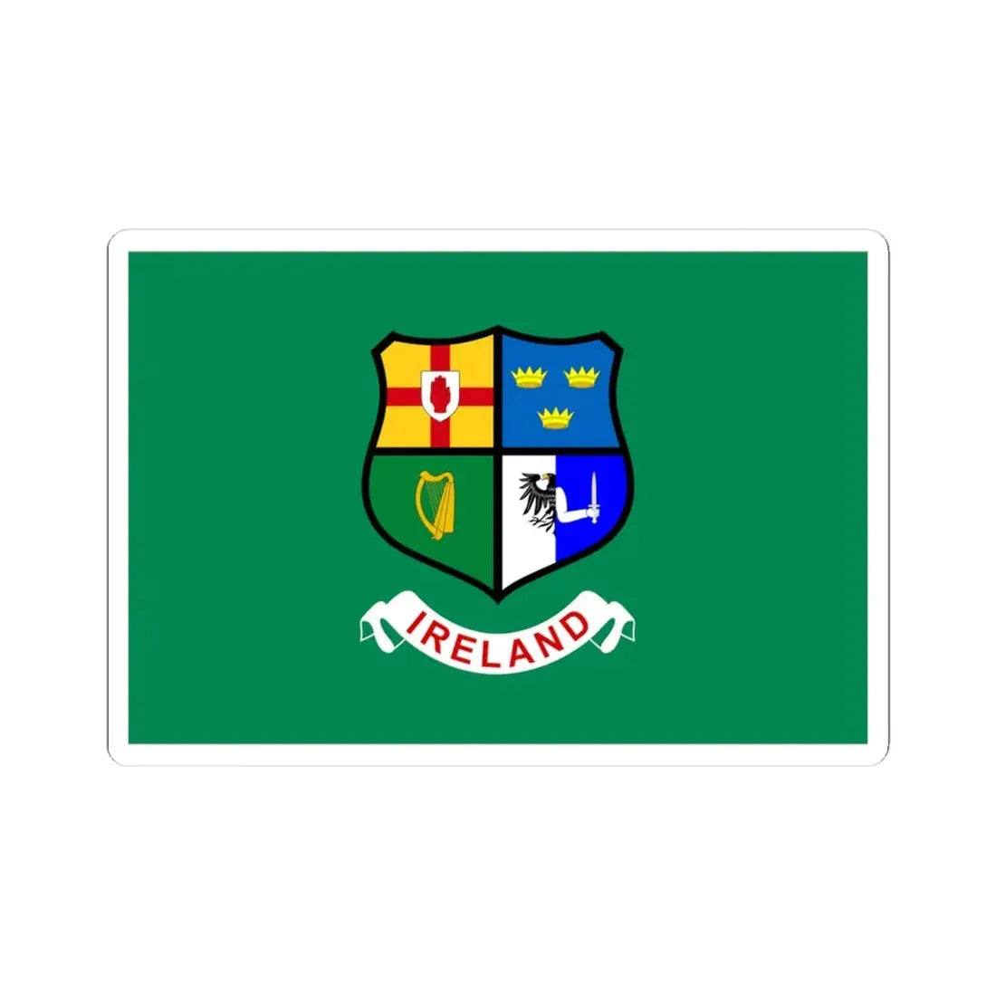 Flag of Ireland hockey team (Ireland) STICKER Vinyl Kiss-Cut Decal 4 Inch White - The Sticker Space