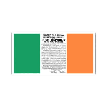 Flag of Ireland with Easter Proclamation (Ireland) STICKER Vinyl Kiss-Cut Decal 2 Inch White - The Sticker Space