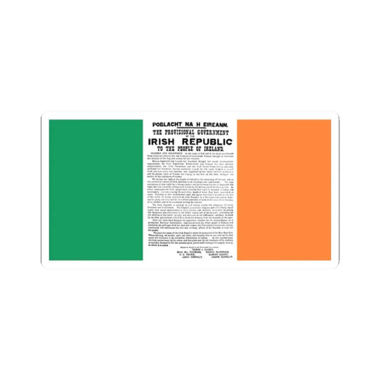 Flag of Ireland with Easter Proclamation (Ireland) STICKER Vinyl Kiss-Cut Decal 2 Inch White - The Sticker Space