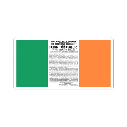 Flag of Ireland with Easter Proclamation (Ireland) STICKER Vinyl Kiss-Cut Decal 3 Inch White - The Sticker Space