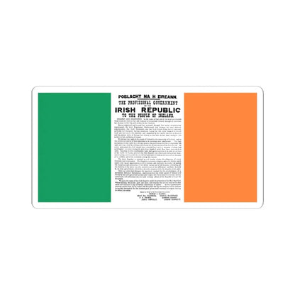 Flag of Ireland with Easter Proclamation (Ireland) STICKER Vinyl Kiss-Cut Decal 4 Inch White - The Sticker Space
