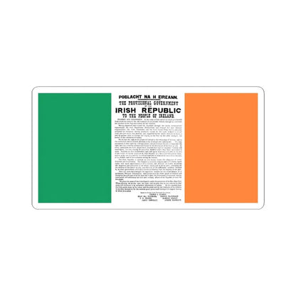 Flag of Ireland with Easter Proclamation (Ireland) STICKER Vinyl Kiss-Cut Decal 6 Inch White - The Sticker Space