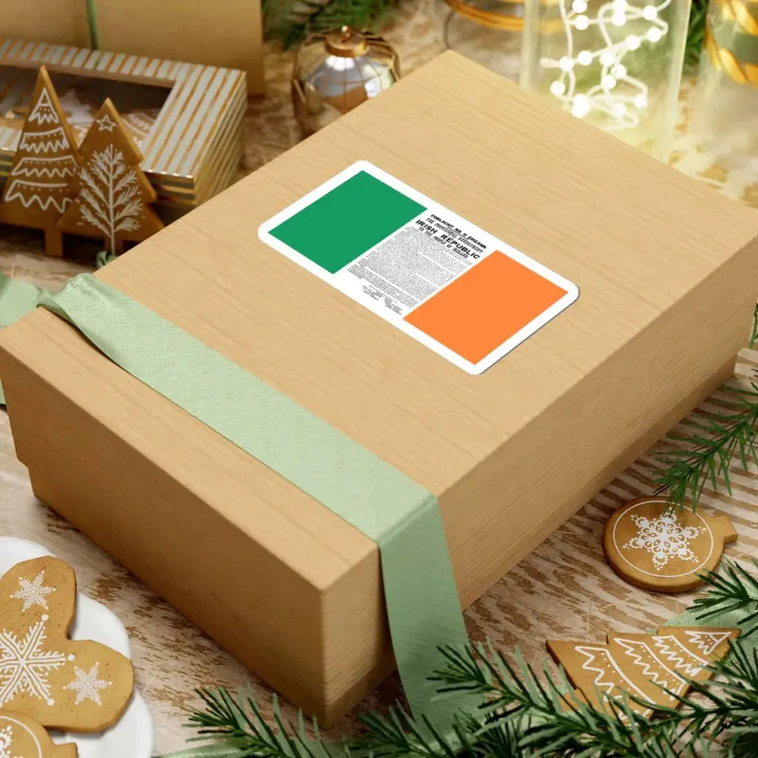 Flag of Ireland with Easter Proclamation (Ireland) STICKER Vinyl Kiss-Cut Decal - The Sticker Space