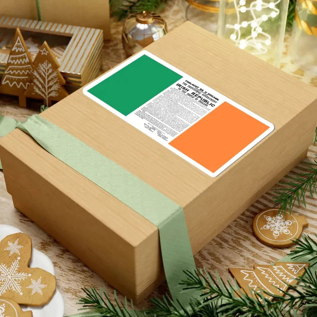 Flag of Ireland with Easter Proclamation (Ireland) STICKER Vinyl Kiss-Cut Decal - The Sticker Space