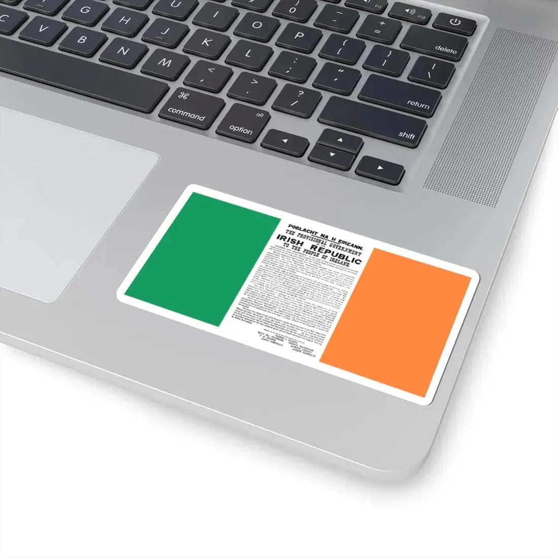 Flag of Ireland with Easter Proclamation (Ireland) STICKER Vinyl Kiss-Cut Decal - The Sticker Space