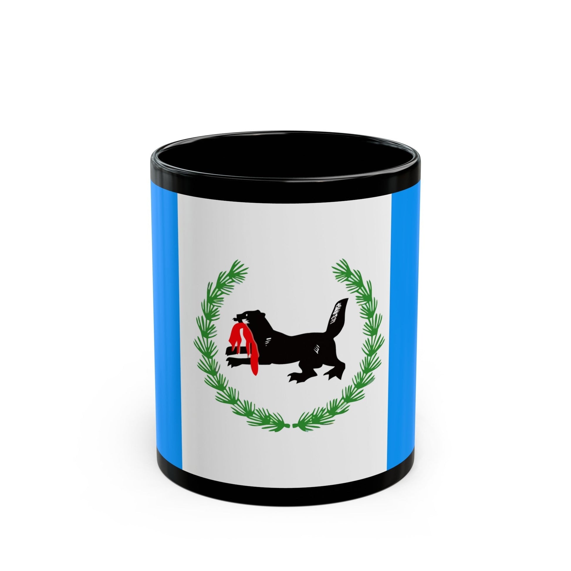 Flag of Irkutsk Oblast Russia - Black Coffee Mug-11oz-The Sticker Space