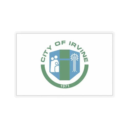 Flag of Irvine, California - STICKER Vinyl Kiss-Cut Decal 6 Inch Transparent - The Sticker Space