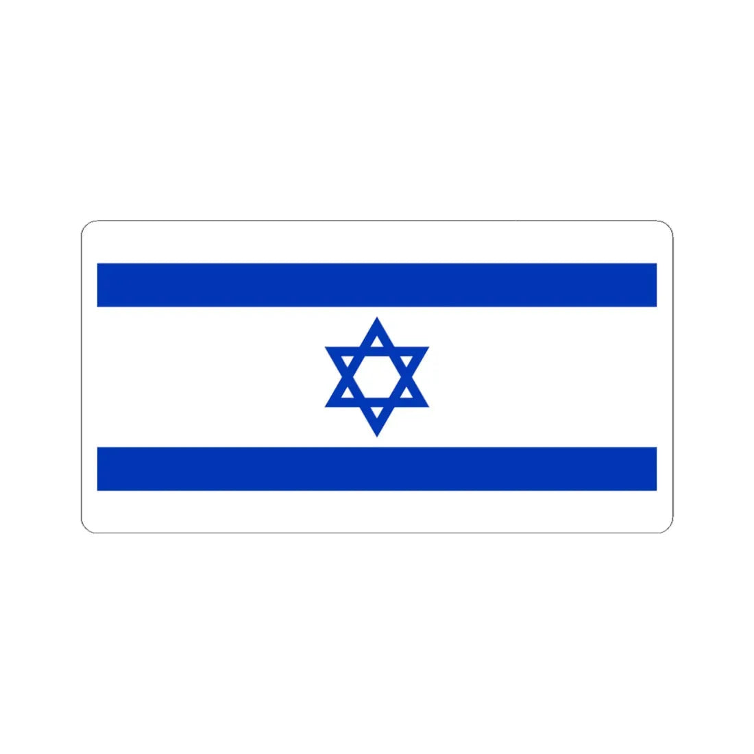 Flag of Israel 1-2 (Israel) STICKER Vinyl Kiss-Cut Decal 6 Inch White - The Sticker Space