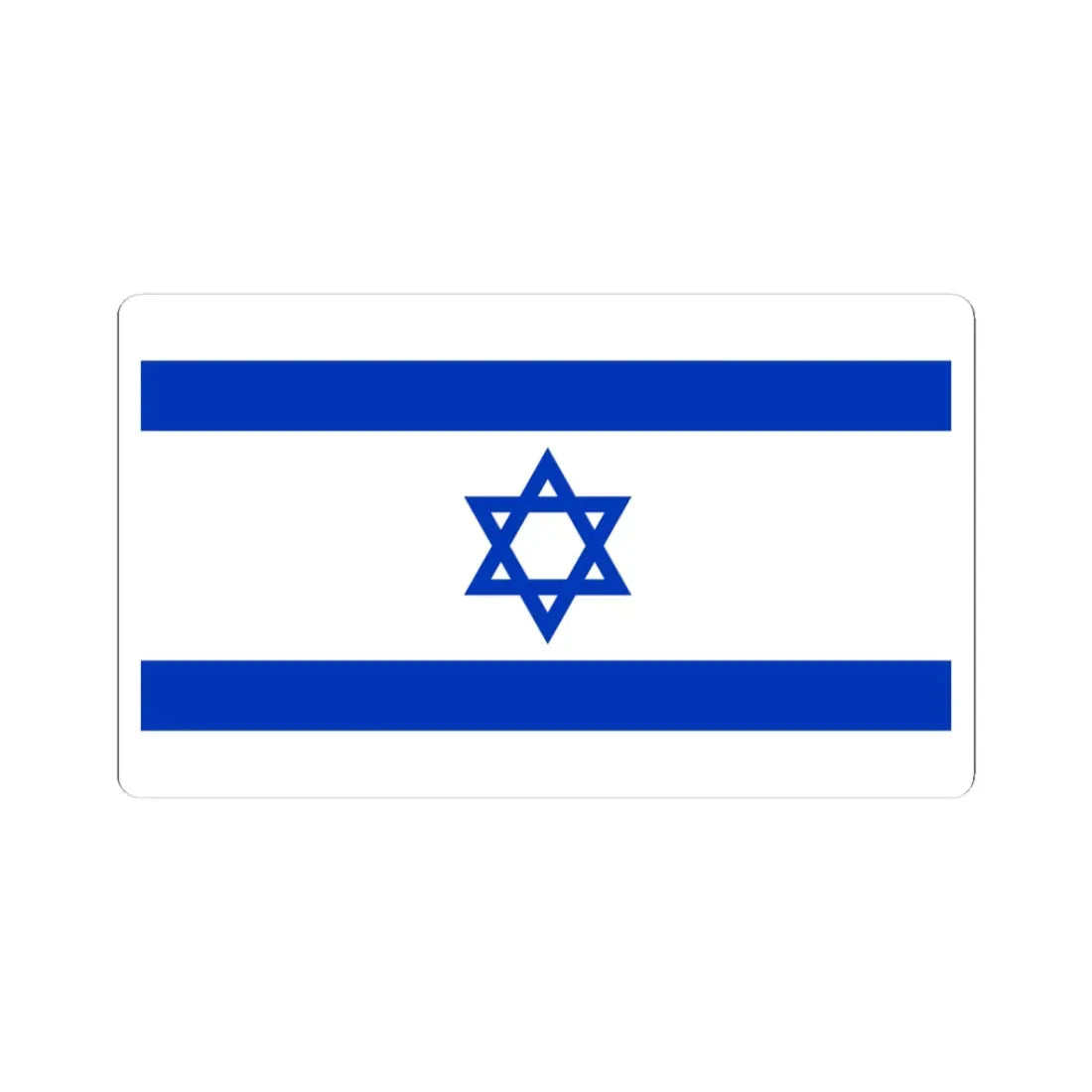 Flag of Israel 16-9 (Israel) STICKER Vinyl Kiss-Cut Decal 3 Inch White - The Sticker Space