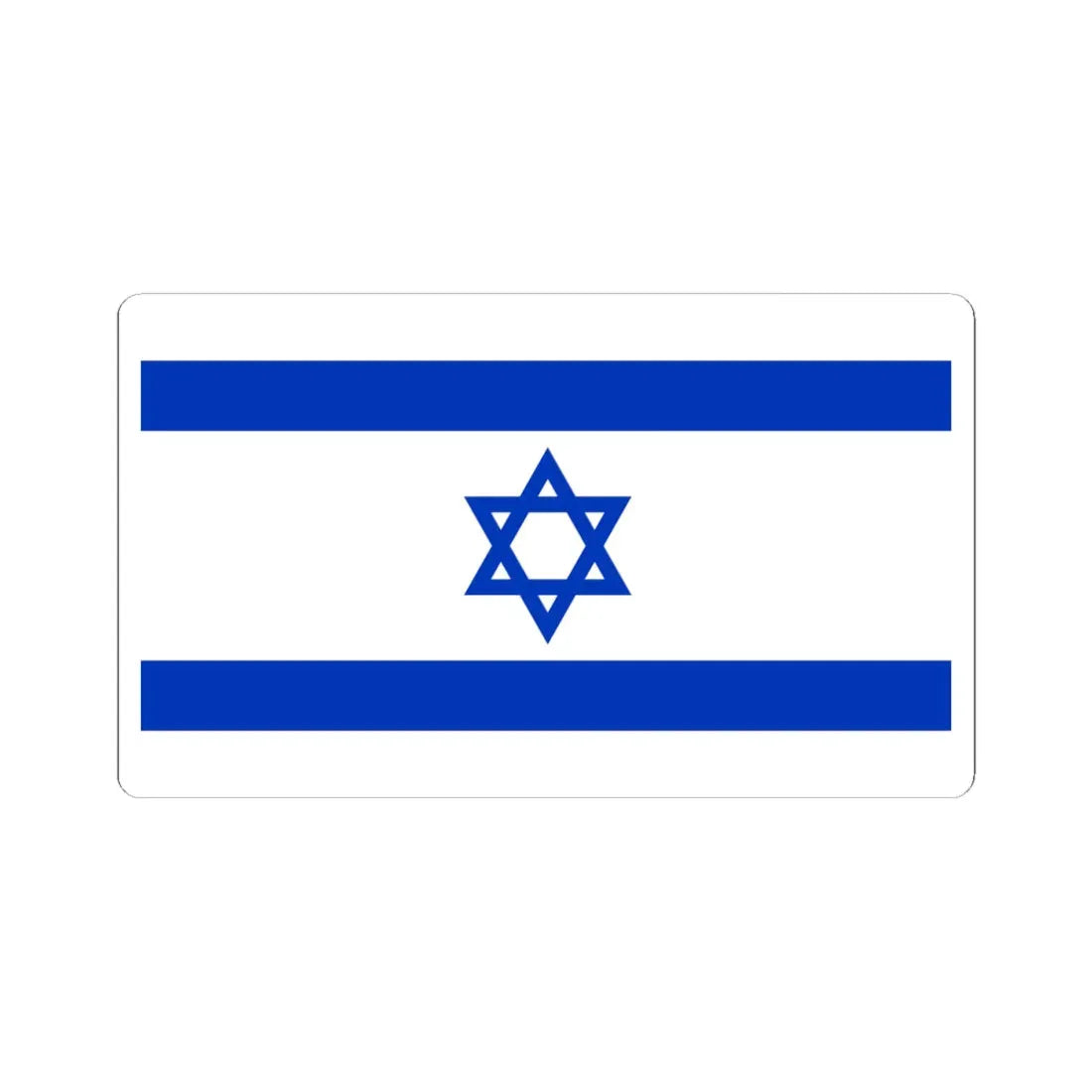 Flag of Israel 16-9 (Israel) STICKER Vinyl Kiss-Cut Decal 4 Inch White - The Sticker Space