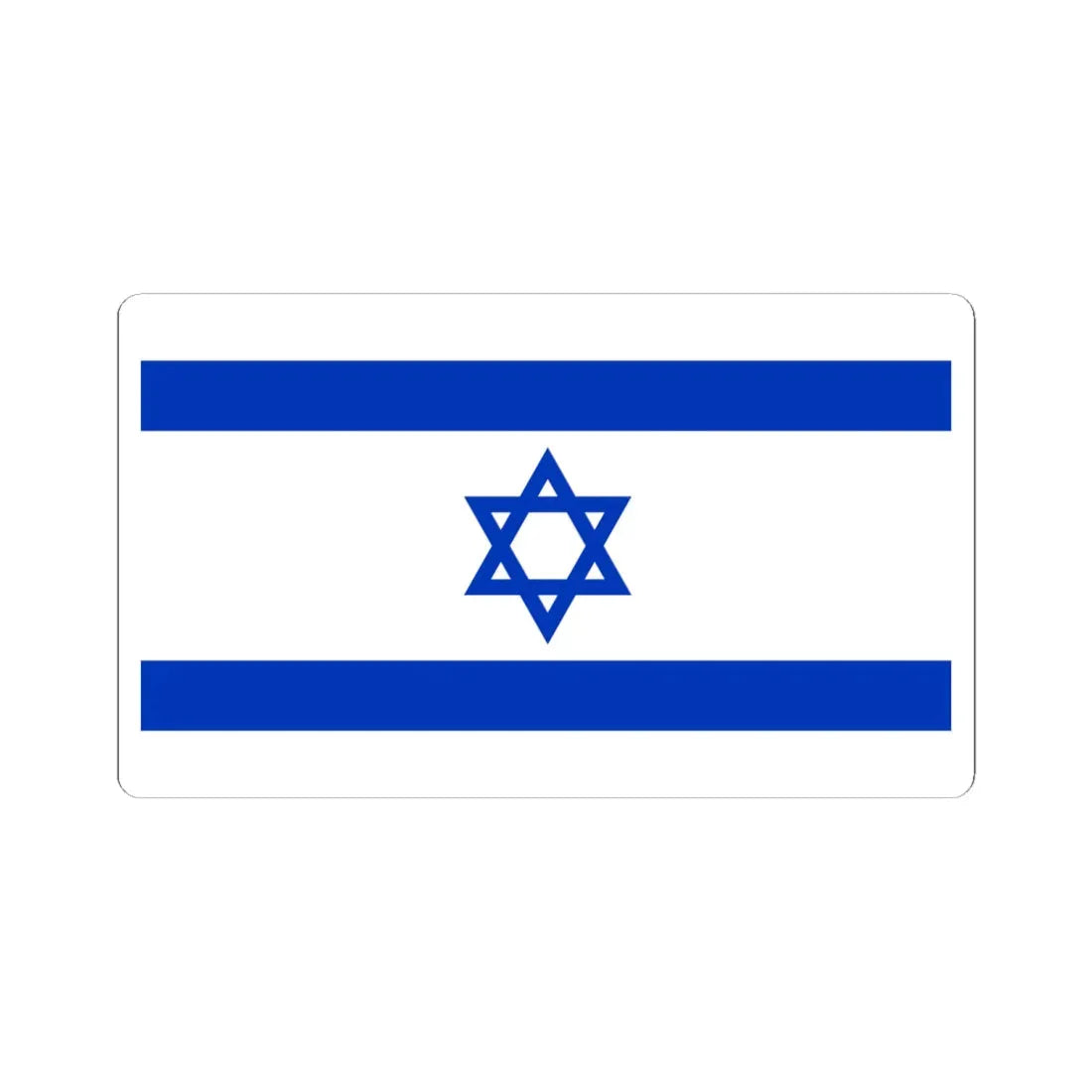 Flag of Israel 16-9 (Israel) STICKER Vinyl Kiss-Cut Decal 6 Inch White - The Sticker Space