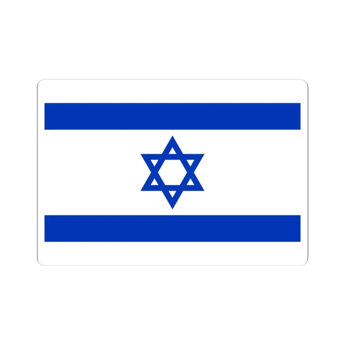 Flag of Israel 3-2 (Israel) STICKER Vinyl Kiss-Cut Decal 4 Inch White - The Sticker Space