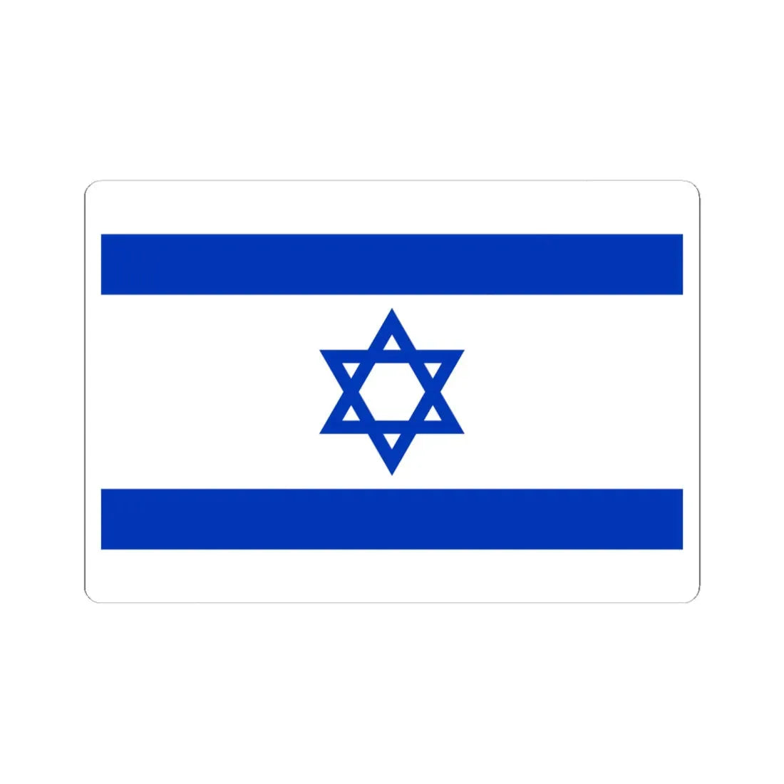 Flag of Israel 3-2 (Israel) STICKER Vinyl Kiss-Cut Decal 6 Inch White - The Sticker Space