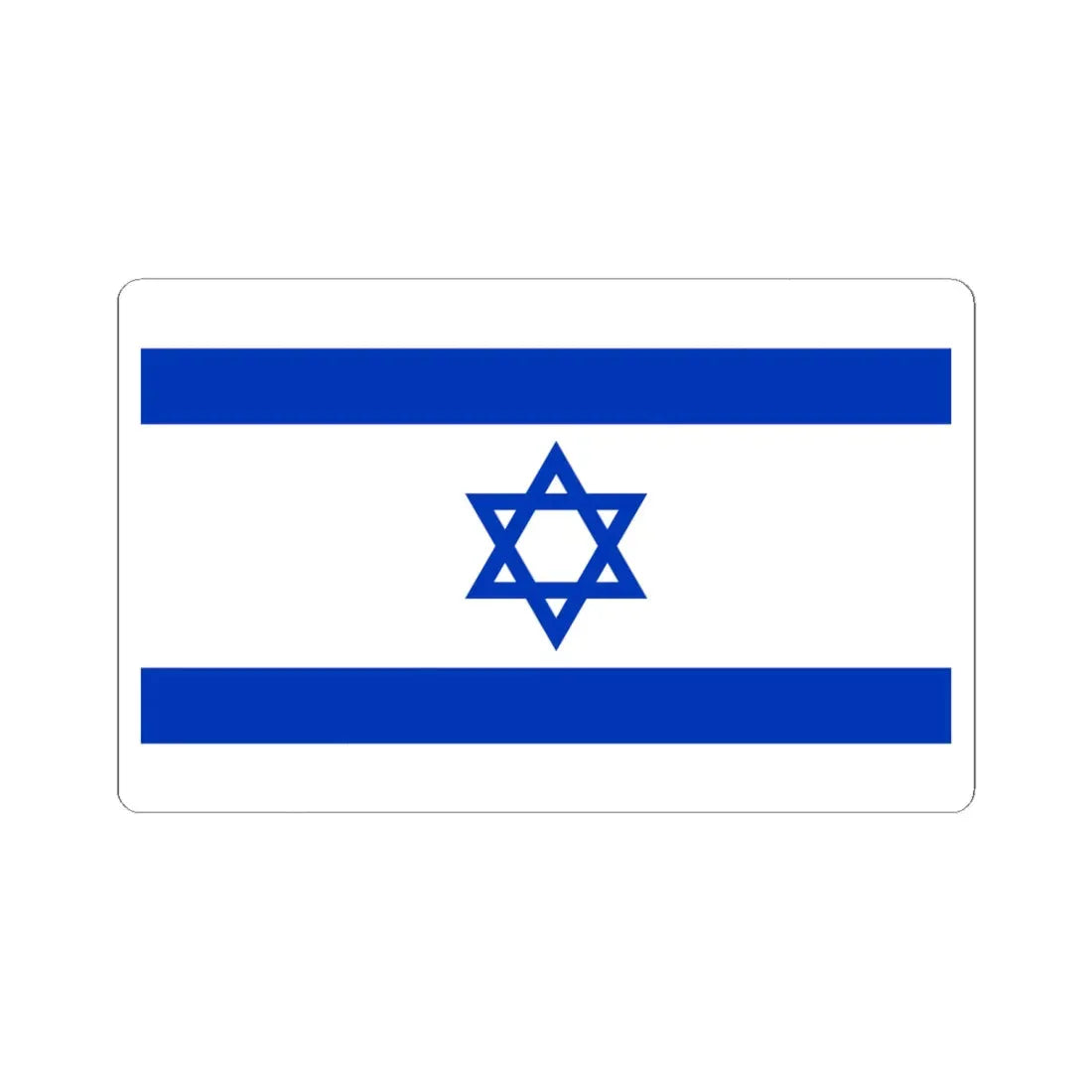 Flag of Israel 3-5 (Israel) STICKER Vinyl Kiss-Cut Decal 6 Inch White - The Sticker Space