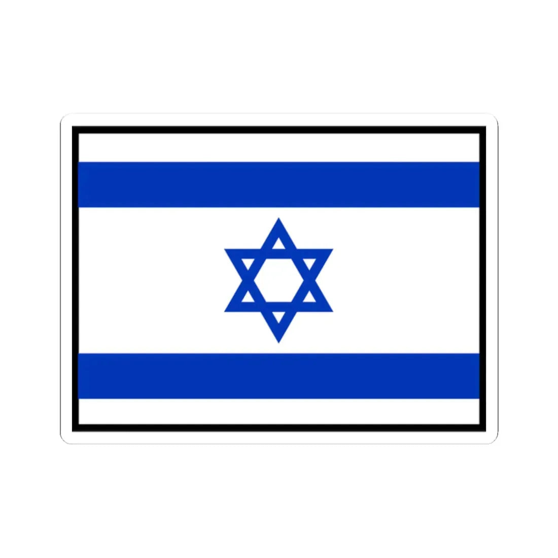 Flag of Israel bordered (Israel) STICKER Vinyl Kiss-Cut Decal 2 Inch White - The Sticker Space