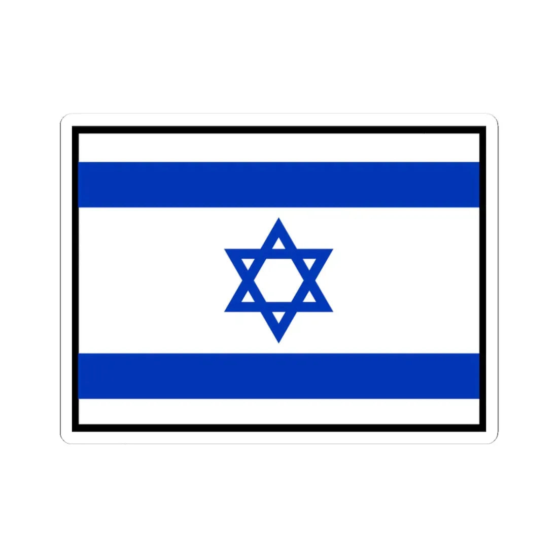 Flag of Israel bordered (Israel) STICKER Vinyl Kiss-Cut Decal 3 Inch White - The Sticker Space