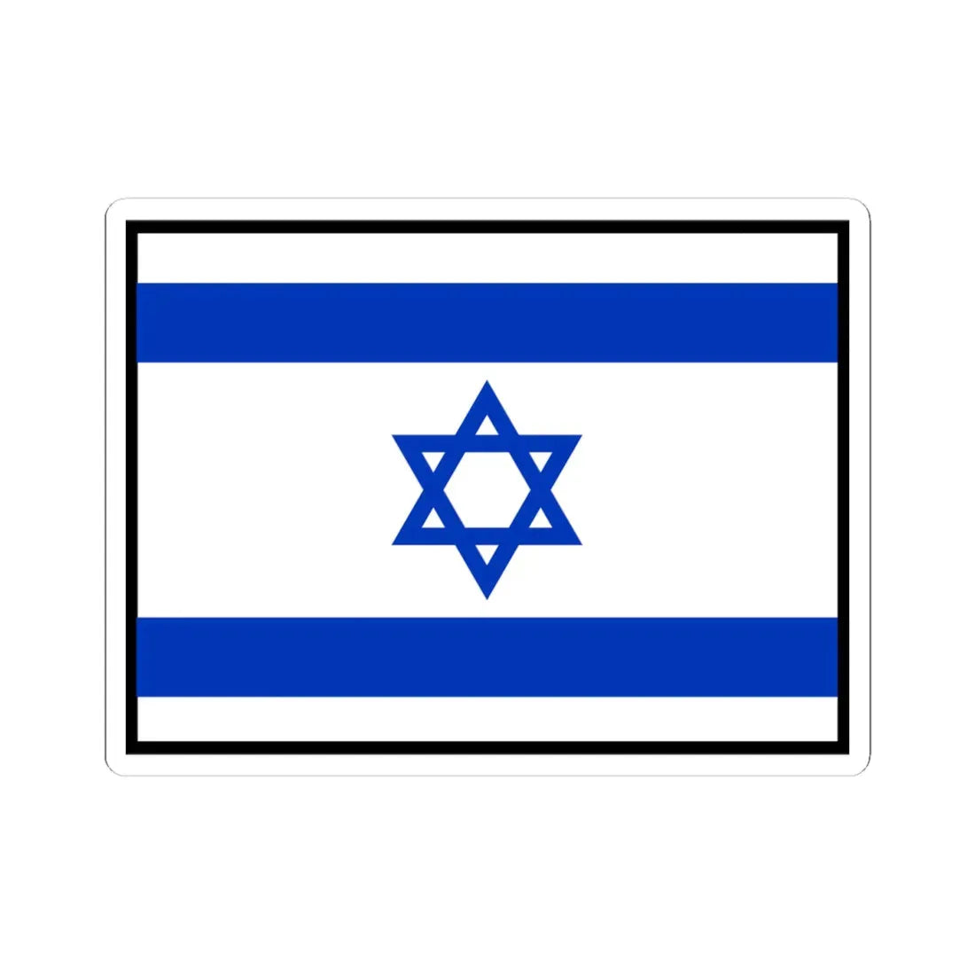 Flag of Israel bordered (Israel) STICKER Vinyl Kiss-Cut Decal 4 Inch White - The Sticker Space