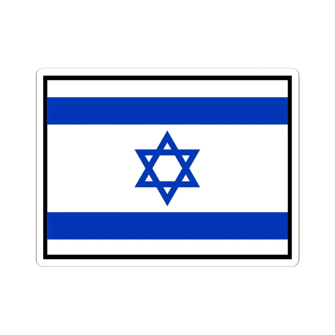 Flag of Israel bordered (Israel) STICKER Vinyl Kiss-Cut Decal 6 Inch White - The Sticker Space