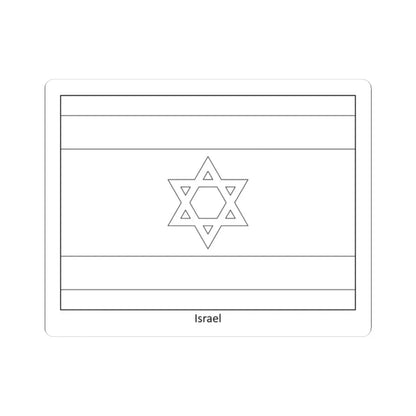 Flag of Israel colouring page (Israel) STICKER Vinyl Kiss-Cut Decal 2 Inch White - The Sticker Space